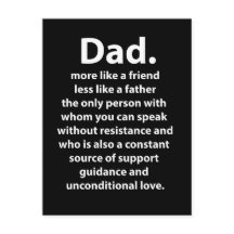 Black and White Dad Daddy Quote 