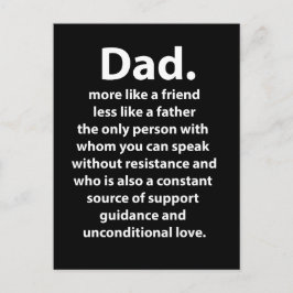 Black and White Dad Daddy Quote  ポストカード