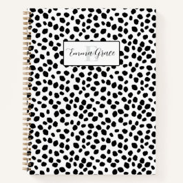 Black and white Dalmatian spot pattern notebook ノートブック
