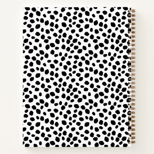 Black and white Dalmatian spot pattern notebook ノートブック (裏面)