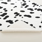Black and White Dalmatian Spots Dog Fur シェルパブランケット (3/4)