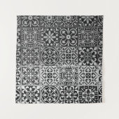 Black and white damask patterns タペストリー (正面)