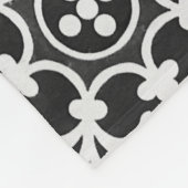 Black and white damask patterns フリースブランケット (角)