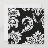 Black and White Damask Wedding Invitation 招待状 (裏面)