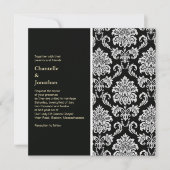 Black and White Damask Wedding Invitation 招待状 (正面)