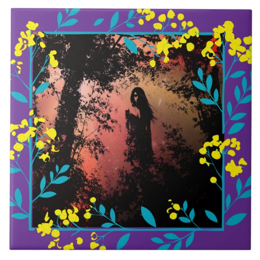 Black and White  Dark Fantasy art Tile タイル (正面)