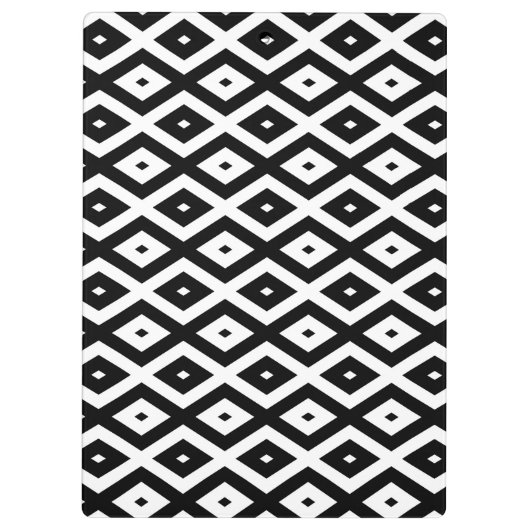 Black and white diamond pattern クリップボード (裏面)
