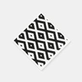 Black and white diamond pattern スタンダードカクテルナプキン (角)