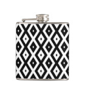 Black and white diamond pattern フラスク (正面)