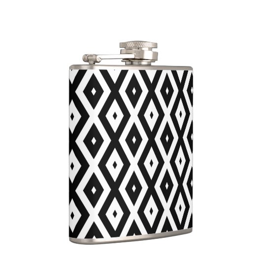 Black and white diamond pattern フラスク (右)