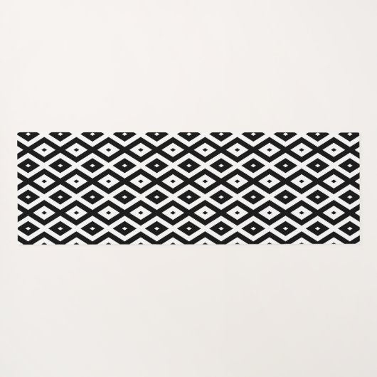 Black and white diamond pattern ヨガマット (裏面(横))