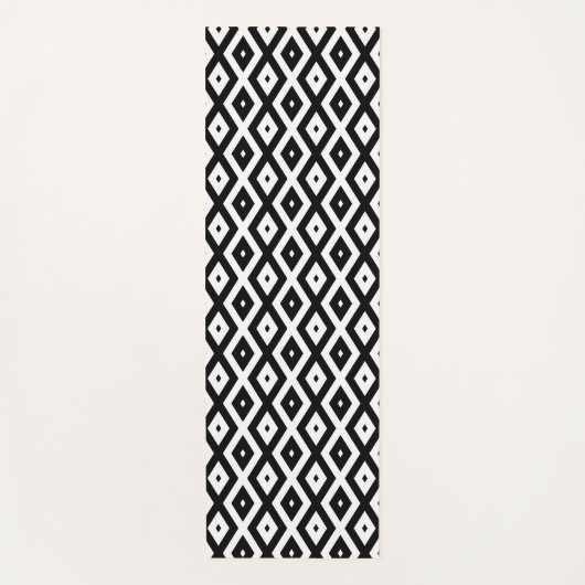 Black and white diamond pattern ヨガマット (正面)