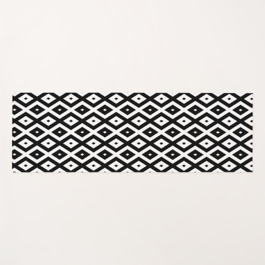 Black and white diamond pattern ヨガマット (正面(横))