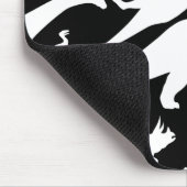 Black and White Dinosaur Pattern マウスパッド (コーナー)