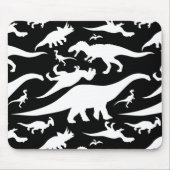 Black and White Dinosaur Pattern マウスパッド (正面)