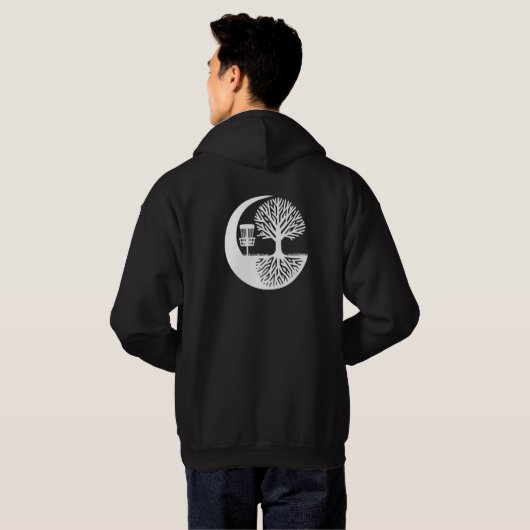 Black and white Disc Golf and Tree Roots   パーカ (裏面フル)