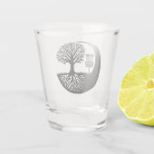 Black and White Disc Golf Silhouette ショットグラス (裏面)