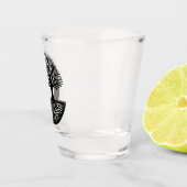 Black and White Disc Golf Silhouette ショットグラス (右)