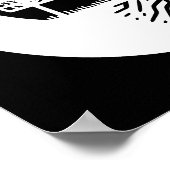 Black and White Disc Golf Silhouette  ポスター (角)