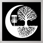 Black and White Disc Golf Silhouette  ポスター (正面)