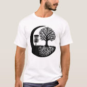 Black and White Disc Golf Silhouette  Tシャツ (正面)