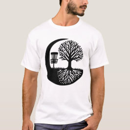 Black and White Disc Golf Silhouette  Tシャツ