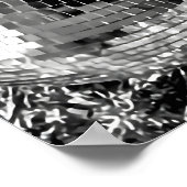 Black and White Disco Ball Print, Cocktail ポスター (角)