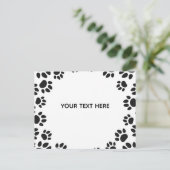 Black and White Dog Paws Custom ポストカード (スタンド正面)