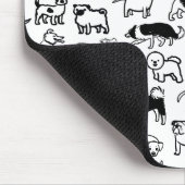 Black and White Dogs Pattern | Cool Canine Lover's マウスパッド (コーナー)