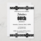 Black and White Domino Theme Birthday Party Invite (正面)