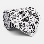 Black and White Doodles Custom Necktie ネクタイ (ロール)
