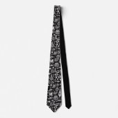 Black and White Doodles Custom Necktie ネクタイ (正面)
