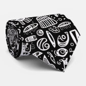 Black and White Doodles Custom Necktie ネクタイ (ロール)