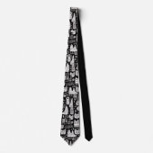 Black and White Doodles Custom Necktie ネクタイ (正面)