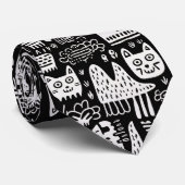 Black and White Doodles Custom Necktie ネクタイ (ロール)