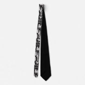 Black and White Doodles Custom Necktie ネクタイ (裏面)