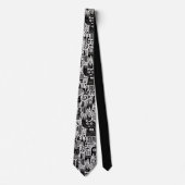 Black and White Doodles Custom Necktie ネクタイ (正面)