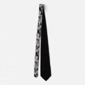 Black and White Doodles Custom Necktie ネクタイ (裏面)