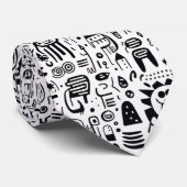 Black and White Doodles Custom Necktie ネクタイ (ロール)
