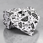Black and White Doodles Custom Necktie ネクタイ<br><div class="desc">A timeless and versatile accessory, this custom necktie features a classic black and white pattern. Perfect for adding a touch of sophistication to any outfit, whether it's for a formal event, a business meeting, or simply to elevate your everyday look. The crisp stripes create a stylish and refined appearance, making...</div>