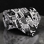 Black and White Doodles Custom Necktie ネクタイ<br><div class="desc">A timeless and versatile accessory, this custom necktie features a classic black and white pattern. Perfect for adding a touch of sophistication to any outfit, whether it's for a formal event, a business meeting, or simply to elevate your everyday look. The crisp stripes create a stylish and refined appearance, making...</div>
