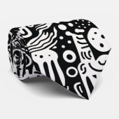 Black and White Doodles Custom Necktie ネクタイ (ロール)
