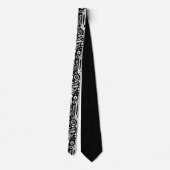 Black and White Doodles Custom Necktie ネクタイ (裏面)