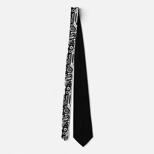 Black and White Doodles Custom Necktie ネクタイ (裏面)