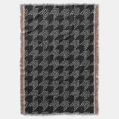Black and white dotted tooth hound pattern スローブランケット (正面縦)