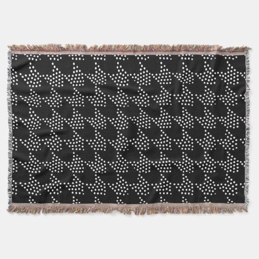 Black and white dotted tooth hound pattern スローブランケット (正面)
