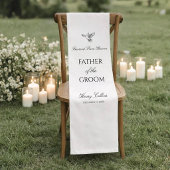 Black And White Dove Personalized Wedding Memorial ショートテーブルランナー
