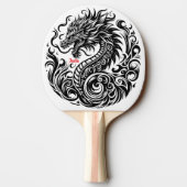 Black and White Dragon Personalized 卓球ラケット (裏面)
