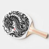 Black and White Dragon Personalized 卓球ラケット (横)