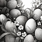 Black and White Easter Eggs  ネクタイ